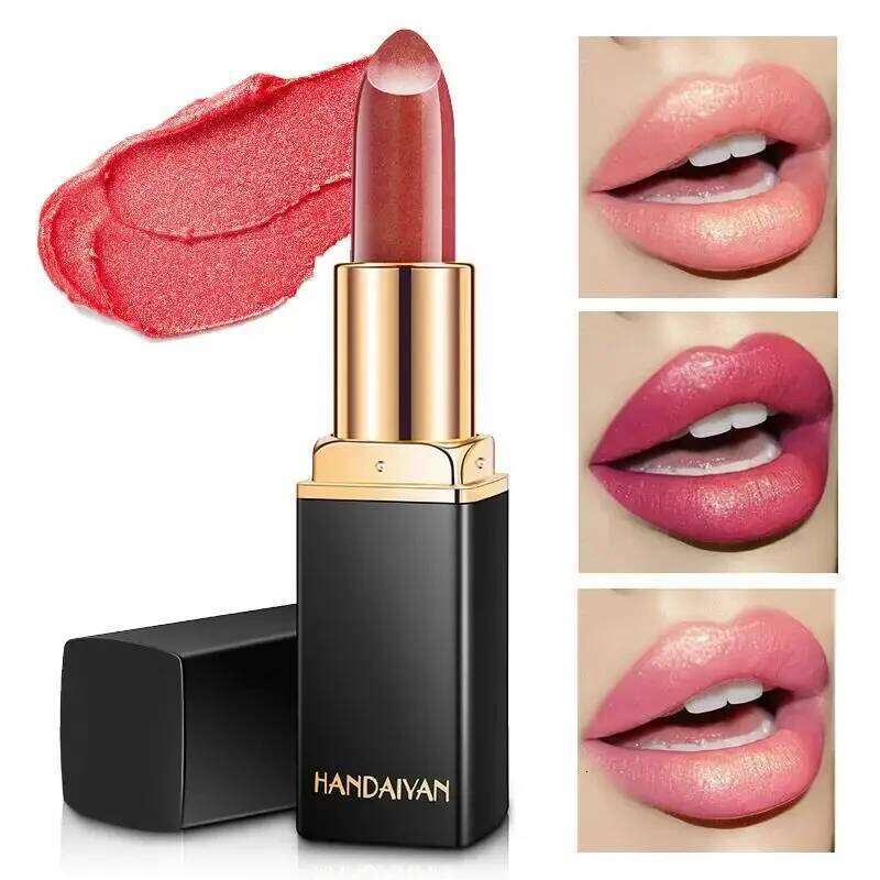 Pearl Changing Metallic 9 Colors Long Lasting Shiny Warm Gold Plated Mermaid Maggie Women Lipstick H260302