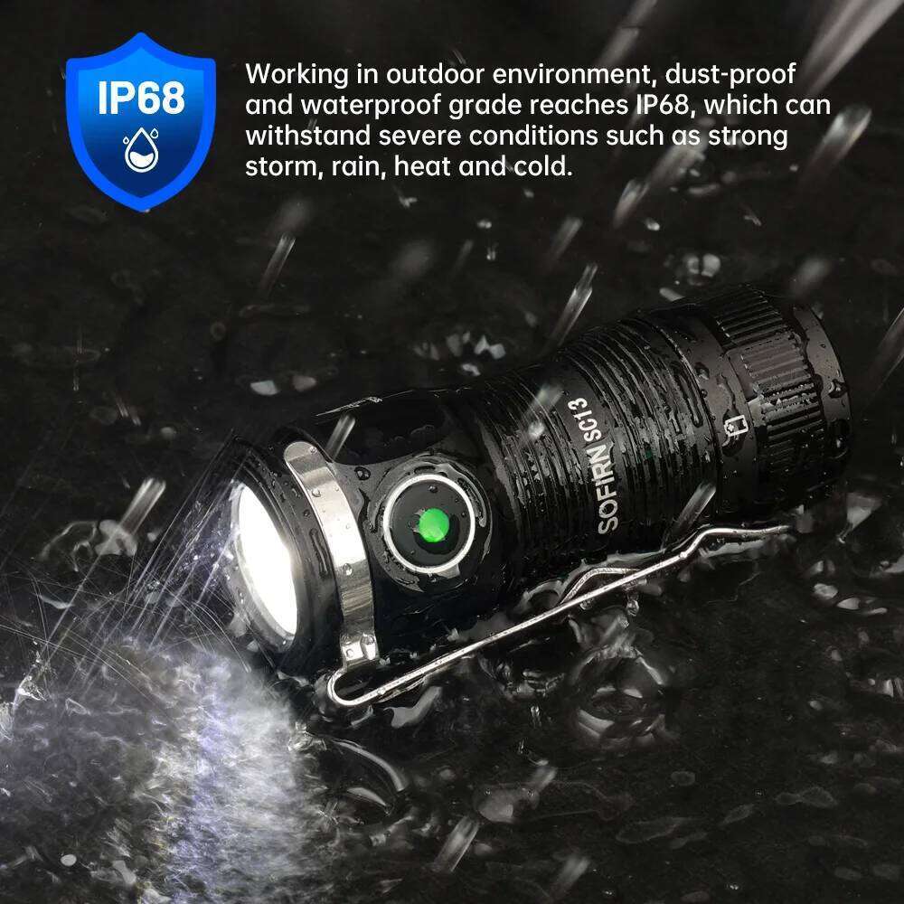 Sofirn SC13 SST40 6000K LED 1300lm Mini Tactical 18350 Flashlight 519A 5000K Keychain Emergency Torch Powerful Lamp Z260301