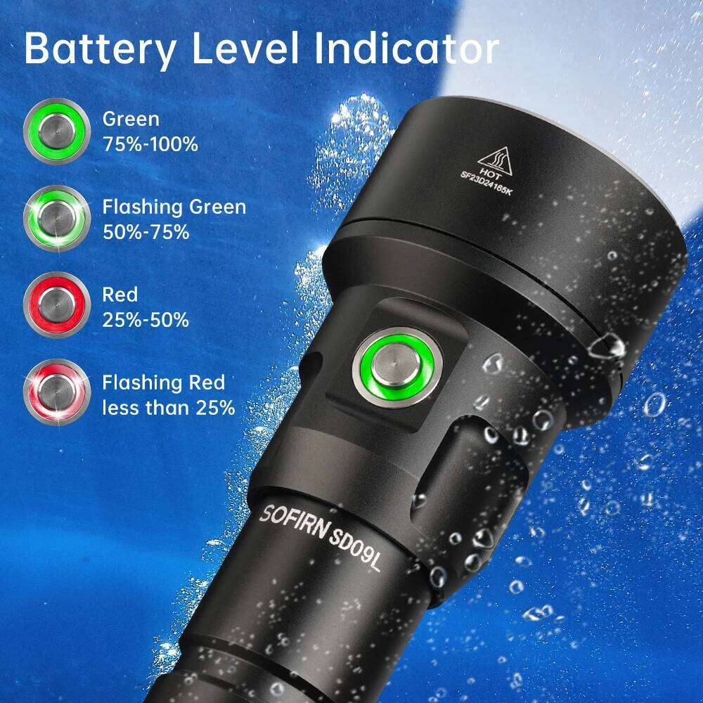 New Sofirn Diving Light SD09L SST40 LED Flashlight 6800lm 21700 USB Rechargeable Underwater Waterproof Torch Z260301