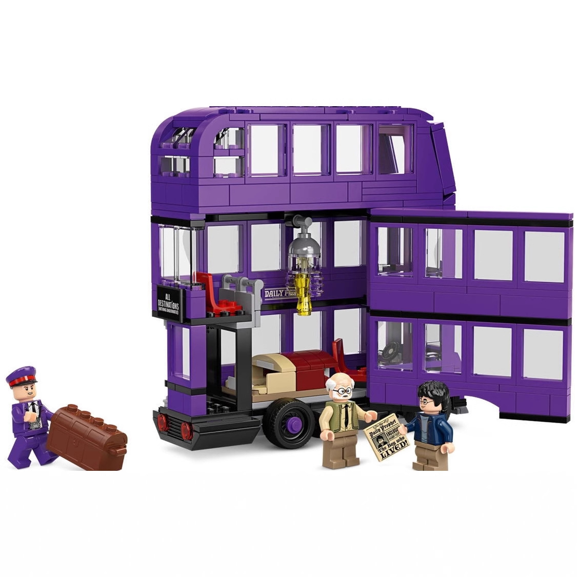 Cross-border new model of Harry 75957 Potter building block assembly set - street scene knight bus children's toy