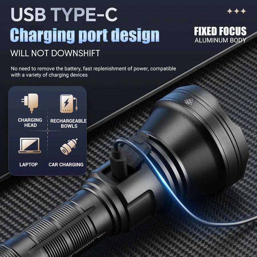 YEMA0 98KPro 2840LM High Rechargeable LED Flashlight With Smart Power Display Portable Waterproof Long Range Torch Z260301