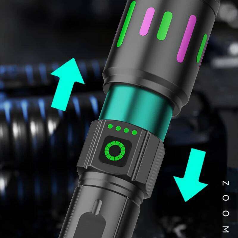 2000m White Laser Zoom Flashlight Type C Quick Charge IPX4 Waterproof 3 Lighting Modes High Lumens Torch for Outdoor Adventure Z260301