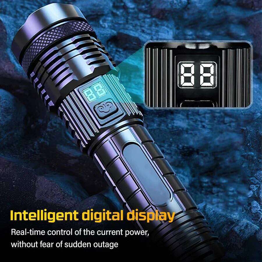 Powerful LED Flashlight Usb Rechargeable Portable Torch Built-in 18650 Battery 5 Mode Lighting Outdoor Emergency Camping Lantern Z260301