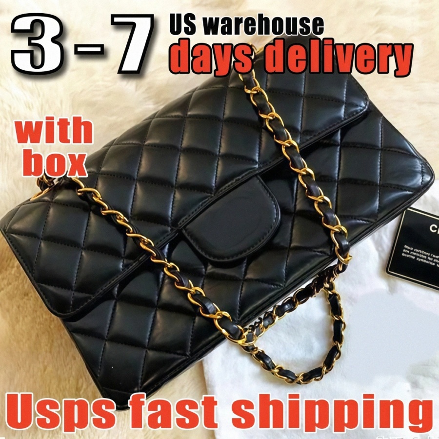 Designer Sheepskin Bags Origin CF Brand Shoulder bag Classic Handbag Caviar Women's Crossbody Bags With Box Diamond Pattern Metal Chain Letters Flap bag