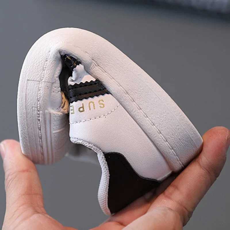 Kids Striped Shell-toe Sneakers Triple Hook-and-Loop Breathable Non-Slip Outdoor Shoes for Boys GirlsT260302