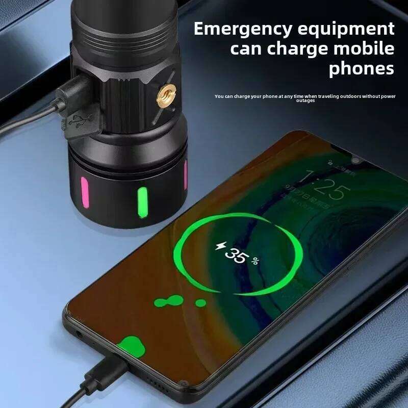 2200LM Super Bright LED Flashlight with 4 Light Modes & Zoom - Rechargeable for Fishing, Camping, Outdoor XC-902 Z260301