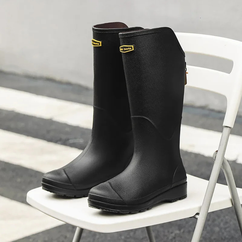 Slim Fit High Tube Outdoor Ladies Rain Boots Fashion Anti-slip Waterproof Rain Boot Women Shoes Work Safety Water Boots 260227 - view 7