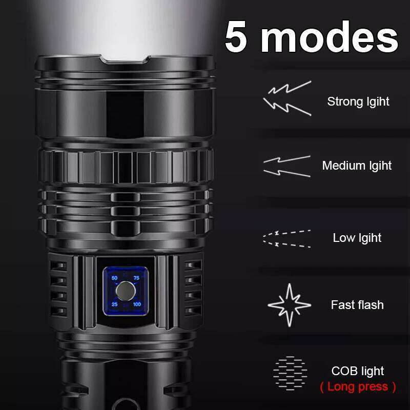 1000000LM High Power Rechargeable LED Flashlight Tactical Work Long Range 3000M Built-in 15000mAh Battery with Tail Light Z260301