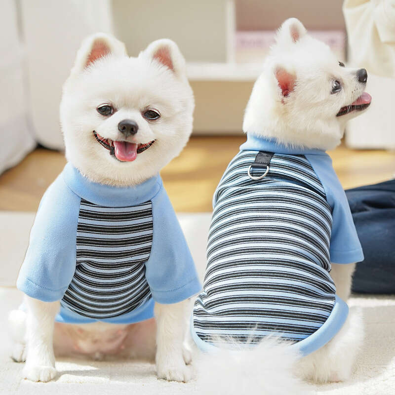 Famous brand Original pet apparel striped large clothes new cat dog supplies French Bulldog base shirt Corgi cross border pupakaIK