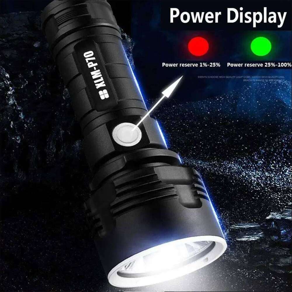 P70 L2 Lamp Super Powerful USB Charging Flashlight Outdoor 26650 Battery Rechargeable Torch Camping Z260301