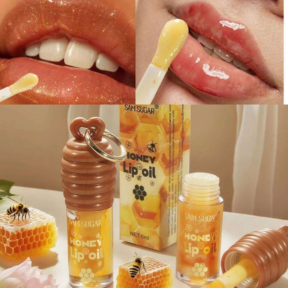 SAM SUGAR 2-Color Honey Oil Long-Lasting Moisture, Reduces Lines Transparent Hydrating Lip Gloss H260302