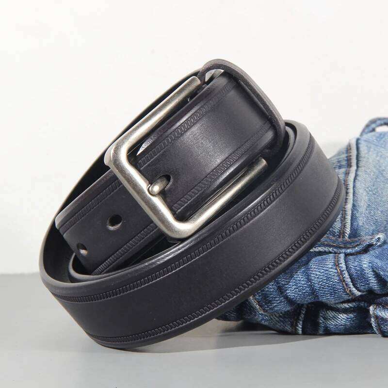 Genuine High Quality Leather Belt Men Luxury Vintage Aged Alloy Pin Buckle Design Belts Brand for Jeans Designer Strap S260228