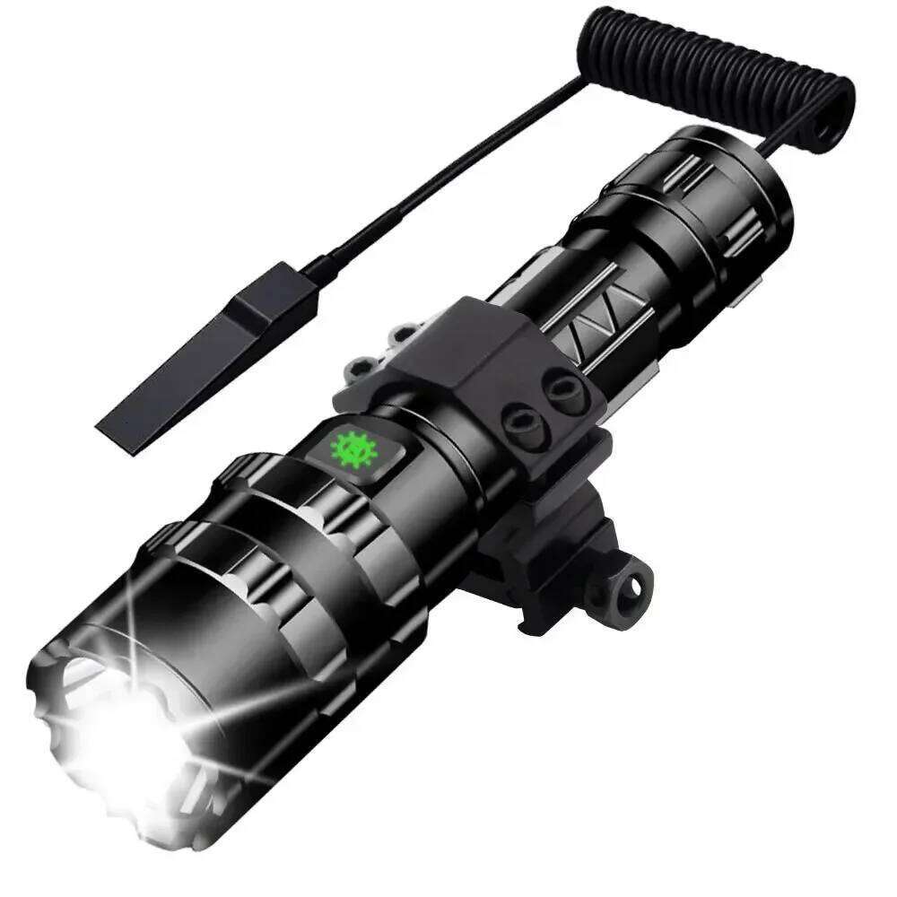 Professional Hunting Night Reconnaissance LED Flashlight L2 Lamp Beads Waterproof Rechargeable Outdoor Portable Torch Z260301