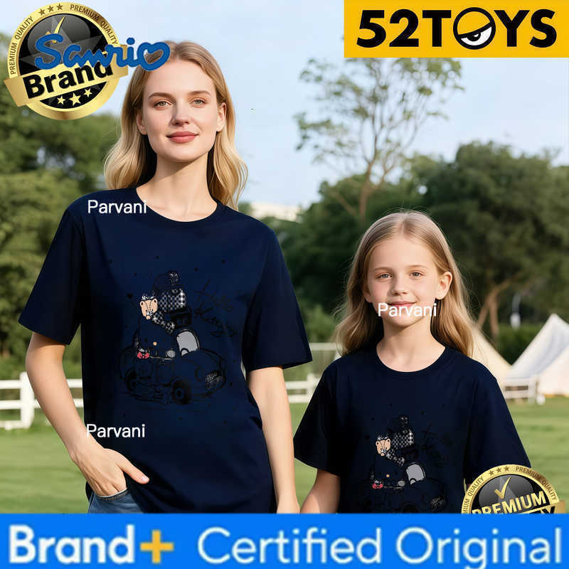 Sanrio 2026 Autumn-Winter Trending Hello Kitty Road Trip Print 100 Cotton Parent-Child T-Shirts High Quality Loose Casual Fashion H260302