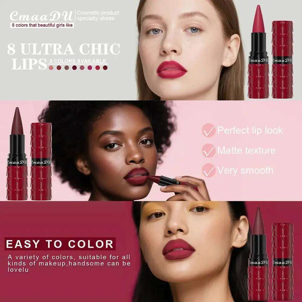 Velvet Matte Lipstick Pencil Waterproof Long Lasting Nude Red Brown Gloss Non Sticky Lip Liner Makeup H260302