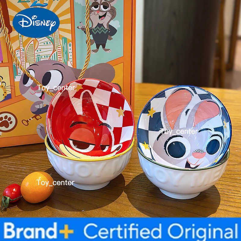 Disney Zootopia Cute Cartoon Animal 4 Pieces Ceramic Bowl Set Gift Boxed Creative Tableware Dessert Bowl For Home Kitchen H260302