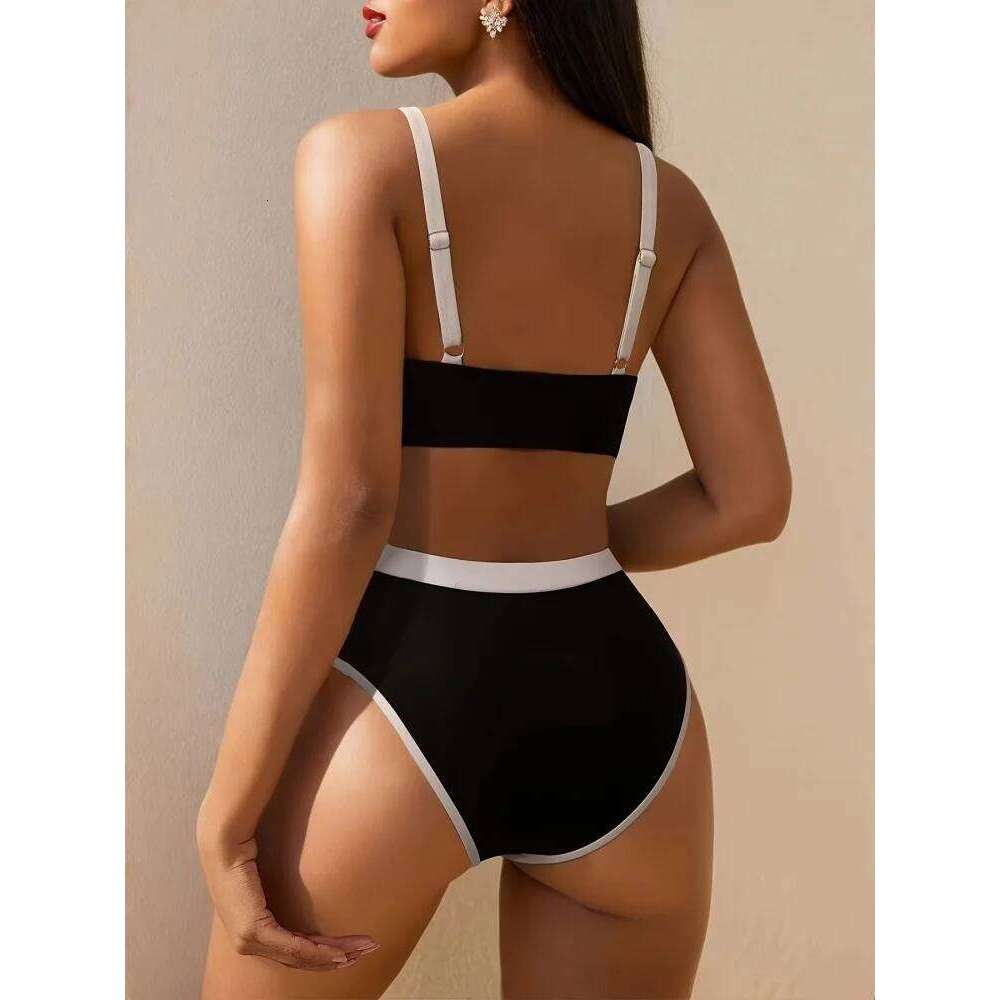 Bikini Women Swimsuit 2025 New Solid Sling Bikinis Sexy High Waist Swimwear Summer 2 Piece Set Beachwear Bathing Suit Female Z260301