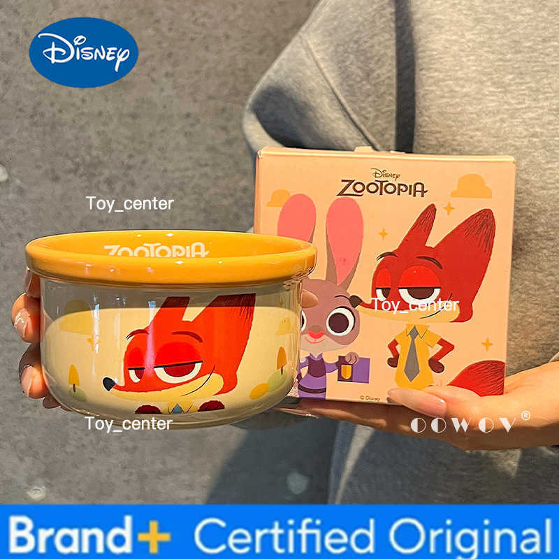 Disney Zootopia Nick Judy Ceramic Rice Bowl High Aesthetic Cartoon Character Dining Utensils Personal Bowl for Home Use Birthday Gift H260302