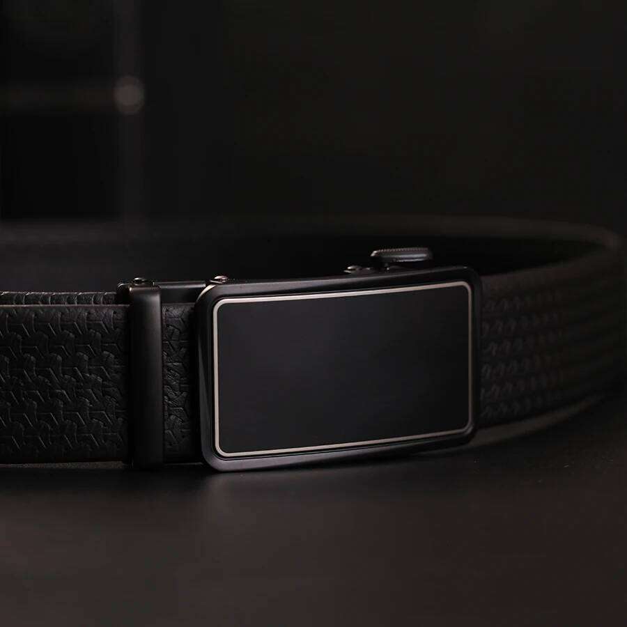 Formal Business Reverse Pull Belts Luxury Genuine Leather Belt Top Quality Automatic Strap Click Buckle Men belt S260228