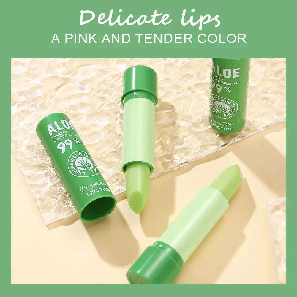 Aloe Vera Color Changing Lipstick Long-Lasting Moisturizing Stain Temperature Change Balm Nourishing Makeup Lip Care H260302