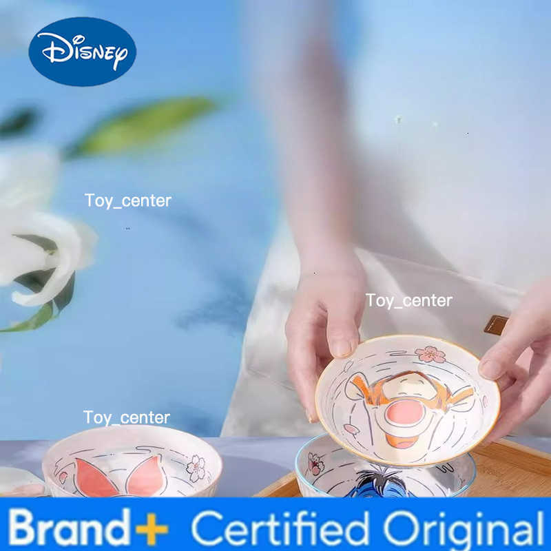 Disney Pooh Bear Household Ceramic Bowl Cute Styling Rice Bowl Anti-wear Tableware Childrens Birthday Gifts H260302