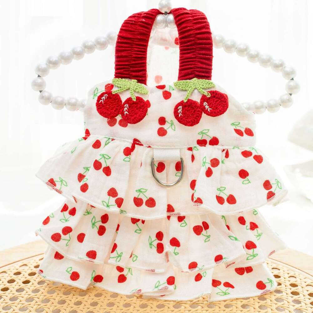 Famous brand All cotton pet dress layered dog cake skirt clothing cat supplies wholesale for small and medium sized dogs summer pupakaIK