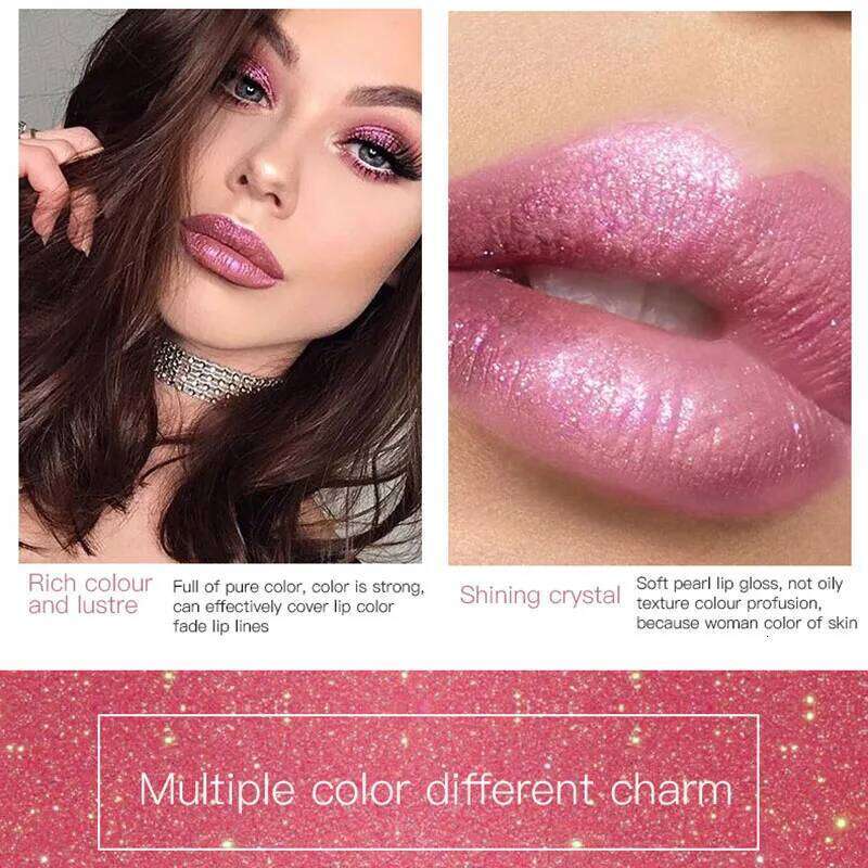Waterproof Shimmer Pearl Colour Lip Gloss 18 Colors Matte Glitter Liquid Lipstick Diamond Sexy Make Up H260302
