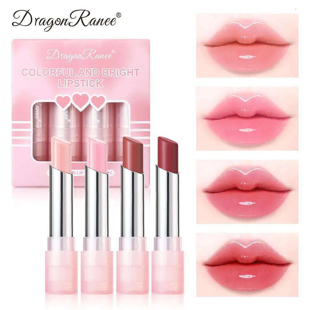 Dragon Ranee Colorful Brilliant Color 4 /set lipstick Soft mist matte waterproof easy color lasting non-stick cup set H260302