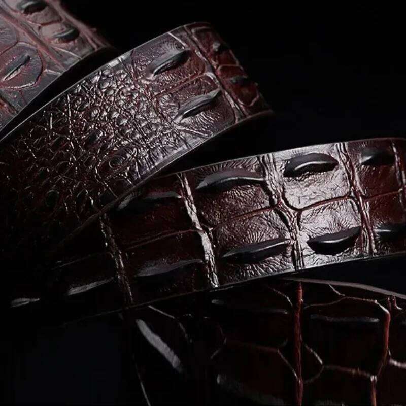 NEW High Quality Cow Genuine Leather Belt for Men Automatic Buckle Crocodile vintage cintos men Jeans belt luxury wedding belts S260228
