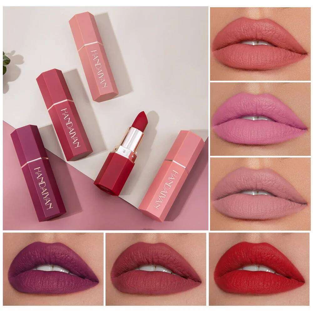 6 Colors Sexy Matte Lipstick Waterproof Long Lasting Color Rendering Non-stick Velvet Lips Liner Pencil Woman Makeup Cosmetics H260302