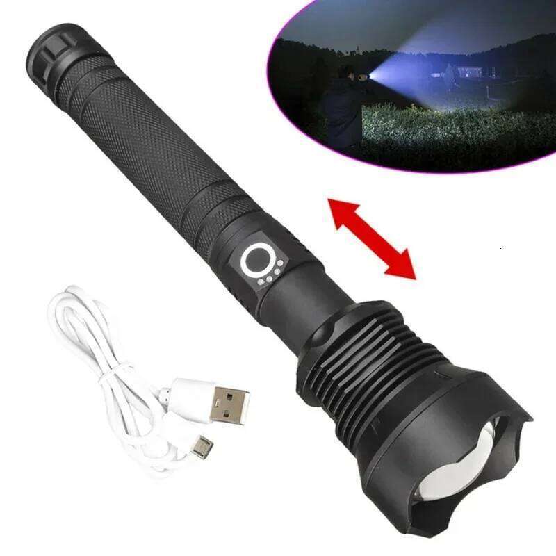 XHP90/XHP70 LED Tactical Flashlight USB Rechargeable Zoomable 5Modes Torch Light Use 26650 Battery Waterproof Handlamp Z260301