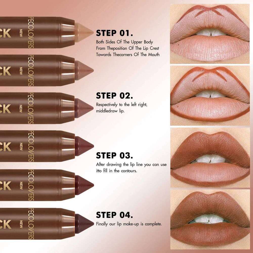 Fine Tip Liner Pen Soft Mist Matte Crayon Sexy Brown Red Lipstick Pencil Lip Contouring Lipliner Outline Tint Cosmetic H260302