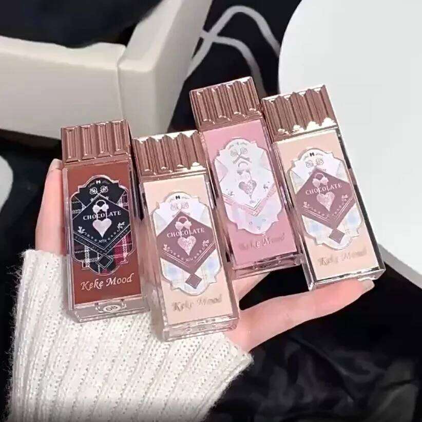 KEKEMOOD Chocolate Shop Cloud Lip Cream Delicate Clear Thin Autumn And Winter Milk Tea Color H260302