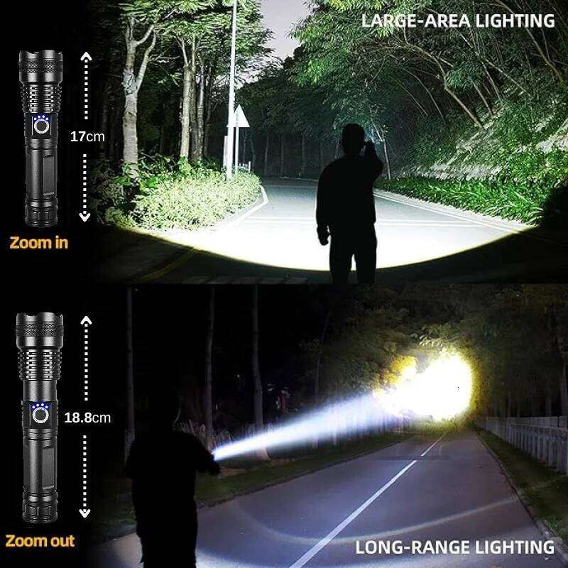 Super Powerful LED Flashlight High Power Rechargeable Torch Strong Light 3000M Tactical Flashlights 18650 Camping Fishing Z260301