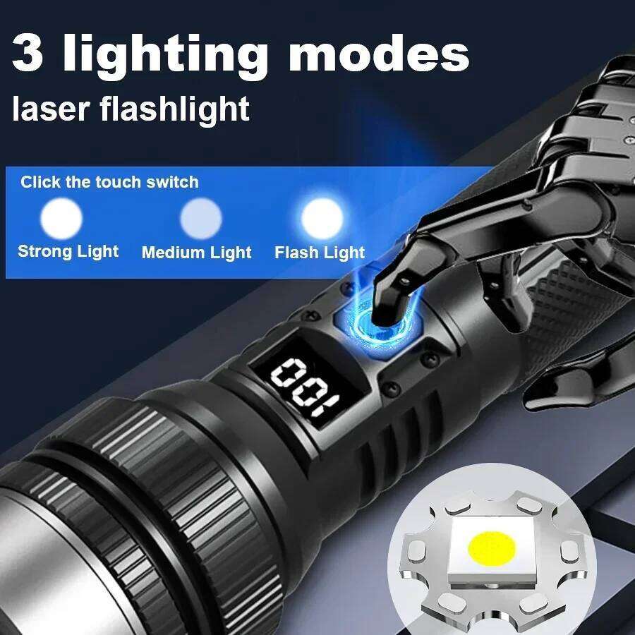 Ultra-Bright Rechargeable Flashlight, Compact & Lightweight Torch for Camping Hiking Fishing Outdoor Emergency Lighting Z260301