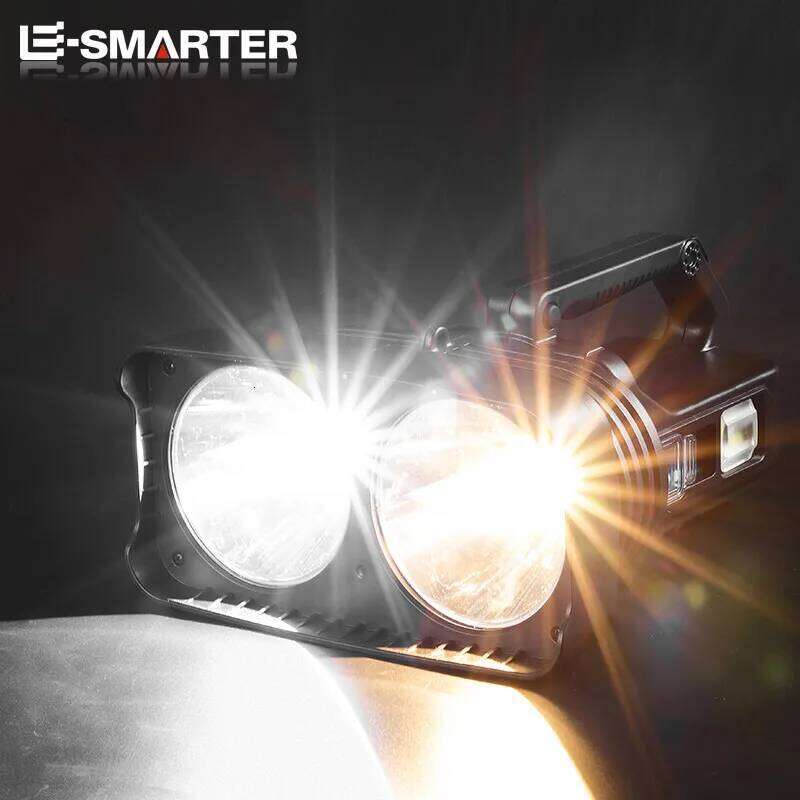 Powerful Dual LED Searchlight 2*XHP50 Waterproof Spotlight USB Rechargeable Super Bright Outdoor Flashlight With Side Light Z260301