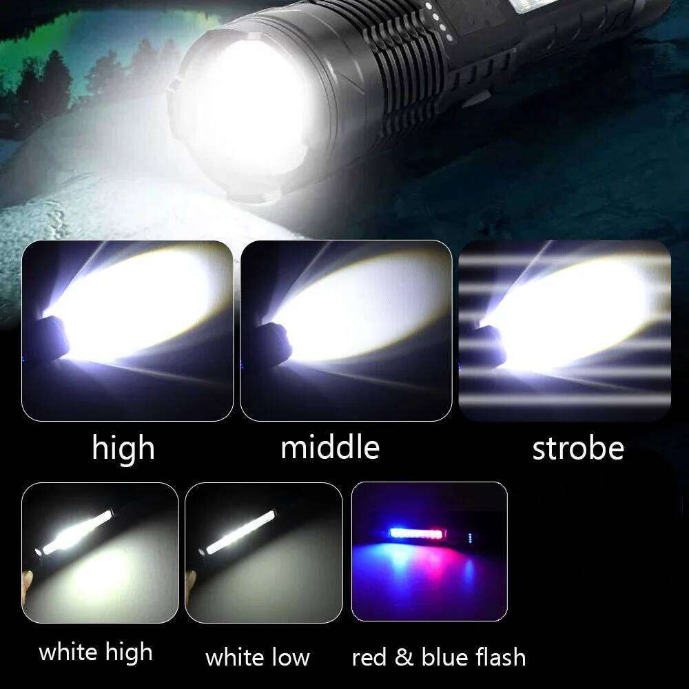 Powerful Flashlights Rechargeable Torch Light High Power LED Flashlight Built-in Battery For Camping Emergency Fishing Lantern Z260301