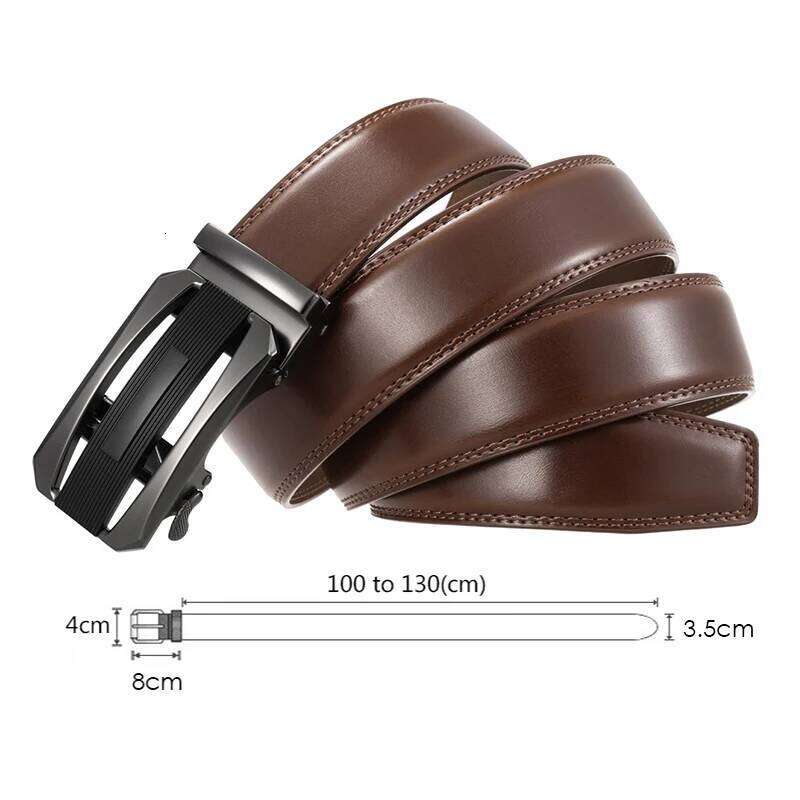 VATLTY New Genuine Leather for Men Natural Cowhide Metal Automatic Buckle Ratchet 38mm Trouser Belt Male Girdles S260228