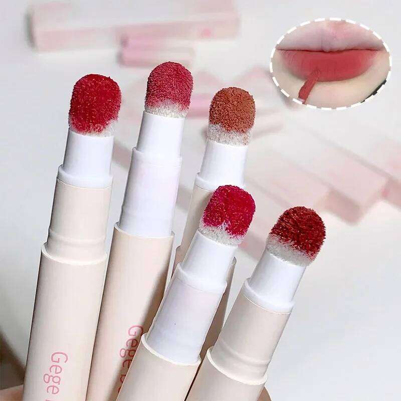Powder Glaze Matte Air Cushion Lip Cream for Women Plain White Lipstick not easy to fade H260302