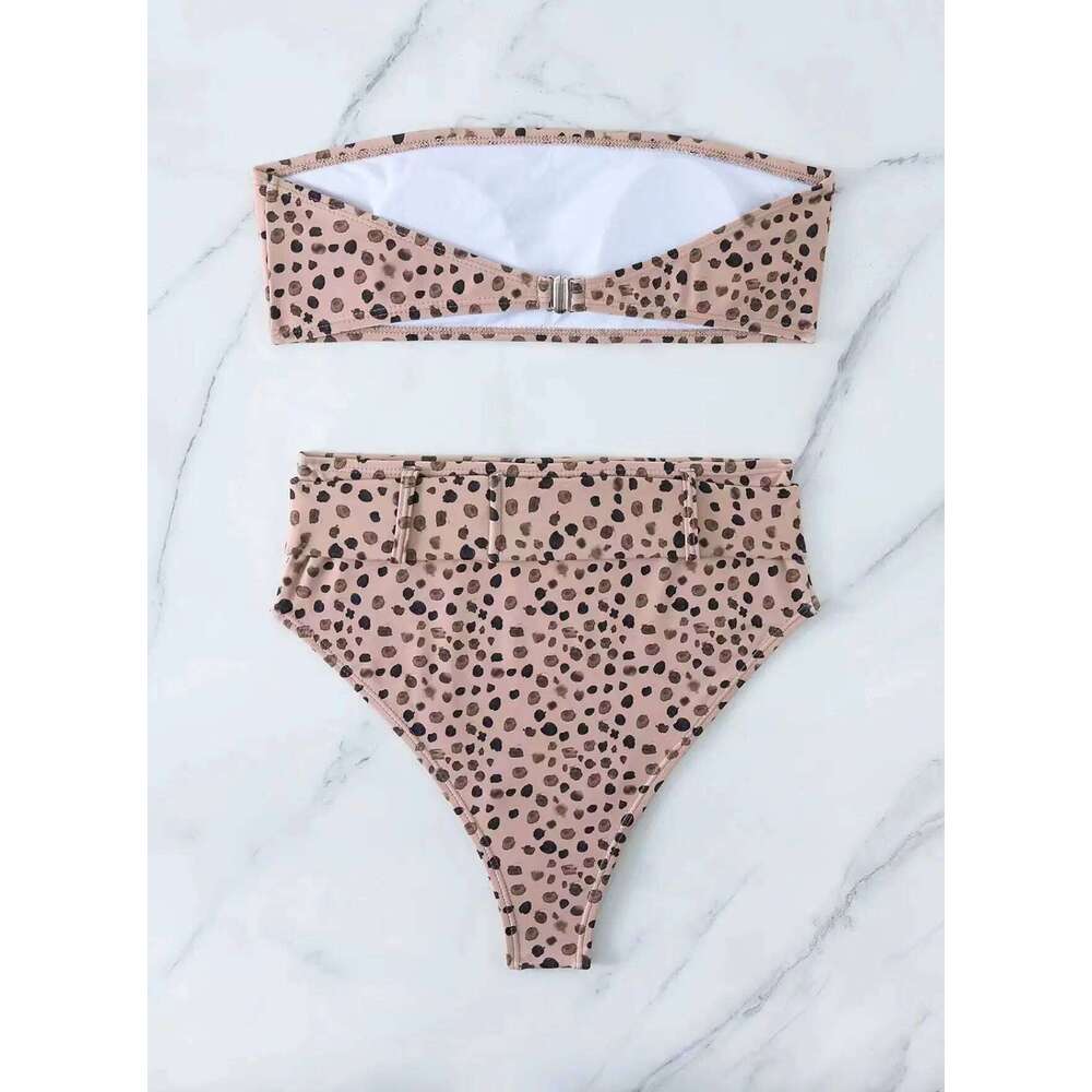 Neon Yellow High Waist Bikini 2024 New Belt Women Sexy Two Piece Swimsuit Push Up Swimwear Female Bathing Suit Summer Beachwear Z260301