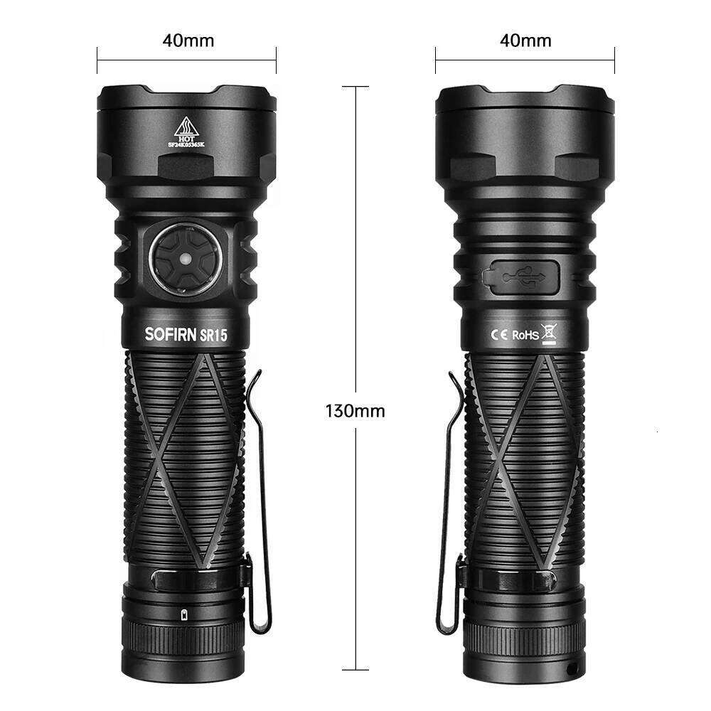 Sofirn SR15 Powerful Flashlight 4500lm Long Range 510m USB C Reverse Charge Torch IP68 Waterproof for Camping Fishing Exploring Z260301