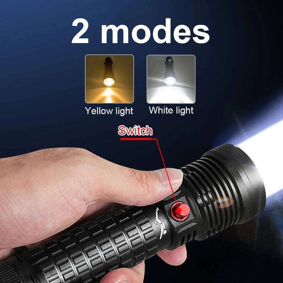 2025 Professional Flashlight USB Rechargeable IPX8 Waterproof Lamp Built-in Battery Underwater Diving Torch Z260301