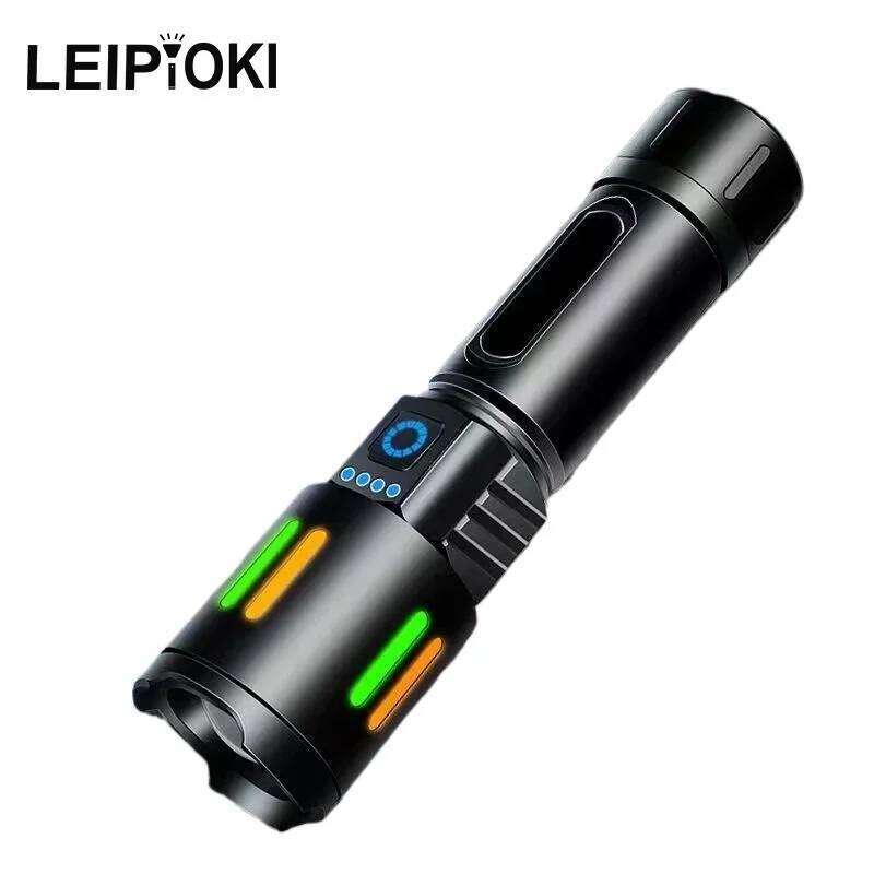 High Powerful Rechargeable LED Flashlights Fluorescence Zoom Waterproof aluminum Lantren Long Range Tactical Torch Camping Z260301