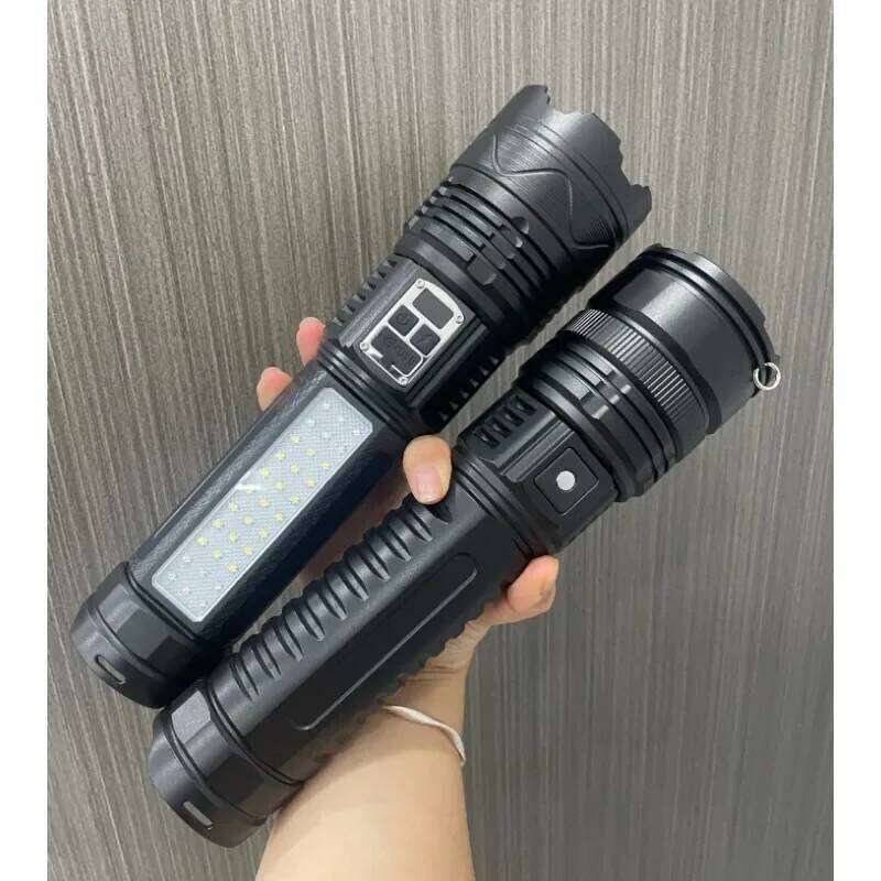 Powerful 10000 LM Led Flashlight 3*18650 Battery Zoomable White Laser Torch Type-C Charging Outdoor Camping Tactical Lantern Z260301