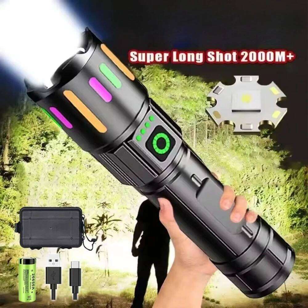 Most Powerful LED 3 Modes USB Rechargeable Ultra Bright Flashlight Zoomable Lantern for Outdoor Camping Z260301