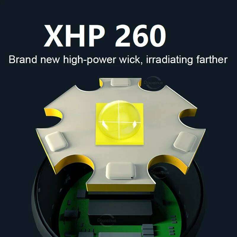 Powerful XHP260 LED Flashlight Waterproof Professional Torch 10000LM Super Bright Underwater Lighting Diving Light Z260301