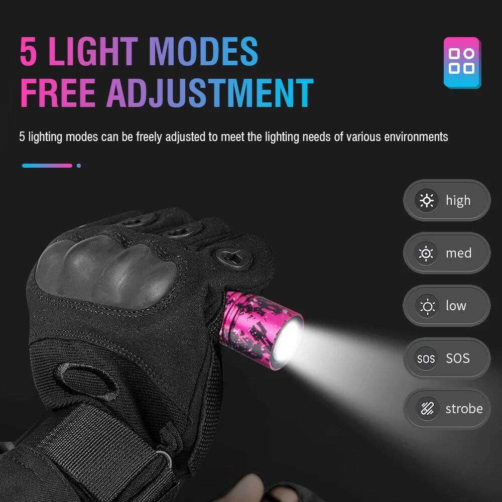 BORUiT V8 800LM LED Flashlight 5-Mode Type-C Rechargeable Torch with Clip Waterproof Camping Emergency Lantern Z260301