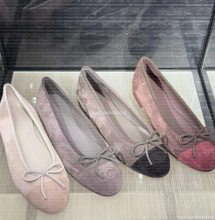 Designer Shoes Paris Brand Designer Black Ballet Flats Shoes Women Quilted Genuine Leather Slip On Ballerina Luxury Round Toe Ladies Dress Shoes HJ2G Slingbacks 003