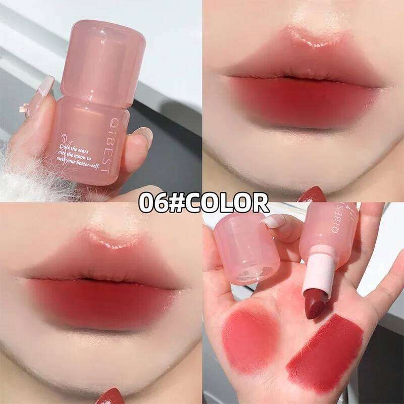 QIBEST Nude Matte Waterproof Long Lasting Lip Stain Sexy Red Lipstick Tinted Lips Makeup For Women Korean Cosmetics H260302