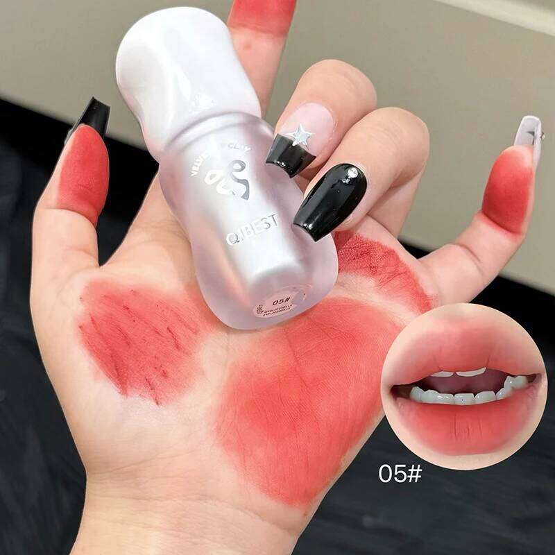 QIBEST Soft Mist Mousse Glaze Velvet Matte Holding Makeup Not Easy to Sticky Lip Mud Korean Cosmetics Lipstick H260302